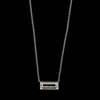 14K White Gold Estate Bi-Color Tourmaline and Diamond Pendant Necklace