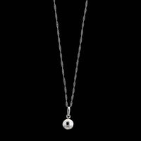 14K White Gold Estate Diamond Halo Pendant Necklace