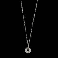 14K White Gold Estate Sapphire and Diamond Pendant Necklace
