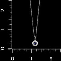 14K White Gold Estate Sapphire and Diamond Pendant Necklace