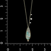 Meira.T 14K Yellow Gold Estate Ajoite and Diamond Necklace
