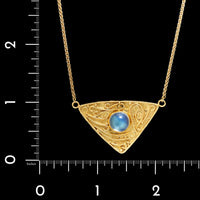 Daniel Spirer 18K Yellow Gold Rainbow Moonstone Necklace