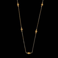 18K Yellow Gold Estate Bead Station Necklace
