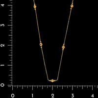 18K Yellow Gold Estate Bead Station Necklace