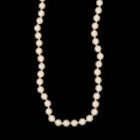 Vintage 14K Yellow Gold Estate Mikimoto Cultured Pearl Necklace