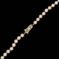 Vintage 14K Yellow Gold Estate Mikimoto Cultured Pearl Necklace
