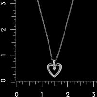 14K White Gold Estate Diamond Heart Pendant Necklace
