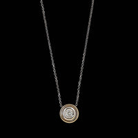 14K Two-tone Gold Estate Diamond Pendant Necklace