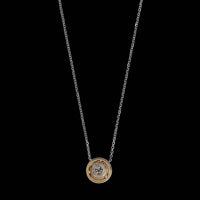 14K Two-tone Gold Estate Diamond Pendant Necklace