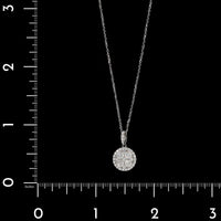 18K White Gold Estate Diamond Cluster Pendant Necklace