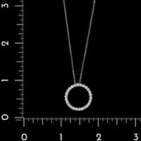 14K White Gold Estate Diamond Circle Pendant Necklace