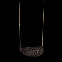 Sterling Silver and 18K Yellow Gold Estate Colored Sapphire Necklace