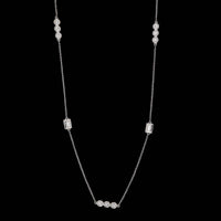 14K White Gold Estate Diamond Necklace