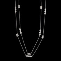 14K White Gold Estate Diamond Necklace