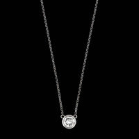 14K White Gold Estate Diamond Solitaire Pendant Necklace