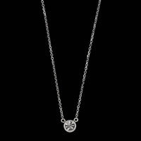 14K White Gold Estate Diamond Solitaire Pendant Necklace