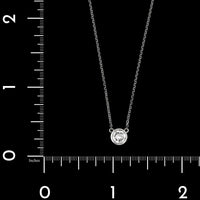 14K White Gold Estate Diamond Solitaire Pendant Necklace