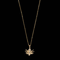 14K Yellow Gold Estate Insect Pendant Necklace
