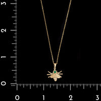 14K Yellow Gold Estate Insect Pendant Necklace