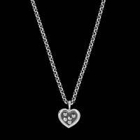 Chopard 18K White Gold Estate Happy Diamond Heart Pendant Necklace