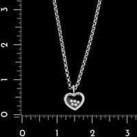 Chopard 18K White Gold Estate Happy Diamond Heart Pendant Necklace