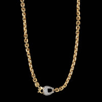 Fope 18K Two-tone Gold Estate Fancy Link Diamond Necklace