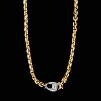 Fope 18K Two-tone Gold Estate Fancy Link Diamond Necklace