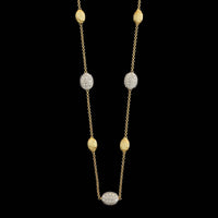 Marco Bicego 18K Yellow Gold Estate Diamond Siviglia Bean Necklace