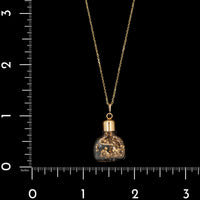 14K Yellow Gold Estate Bottle with Gold Flakes Pendant Necklace