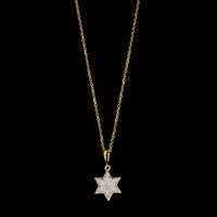 14K Yellow Gold Estate Diamond Star Pendant Necklace
