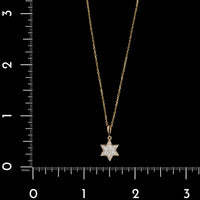 14K Yellow Gold Estate Diamond Star Pendant Necklace