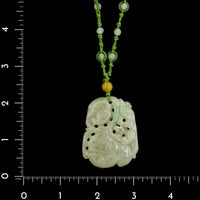 Carved Estate Jadeite Cord Pendant