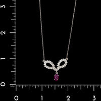 14K White Gold Estate Ruby and Diamond Necklace