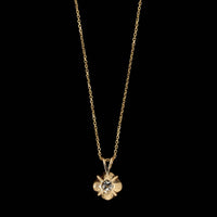 14K Yellow Gold Estate Diamond Solitaire Pendant Necklace