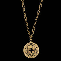 Roberto Coin 18K Yellow Gold Estate Diamond Arabesque Flower Medallion Pendant Necklace&nbsp;