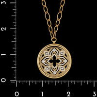 Roberto Coin 18K Yellow Gold Estate Diamond Arabesque Flower Medallion Pendant Necklace&nbsp;