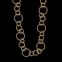 14K Yellow Gold Estate Circle Link Necklace