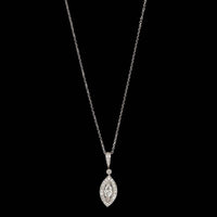 14K White Gold Estate Diamond Pendant Necklace