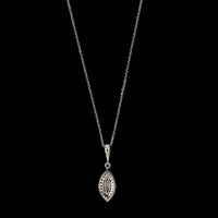 14K White Gold Estate Diamond Pendant Necklace