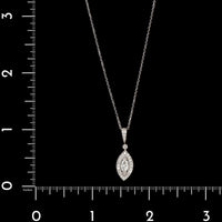 14K White Gold Estate Diamond Pendant Necklace