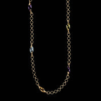 14K Yellow Gold Estate Gemstone Necklace