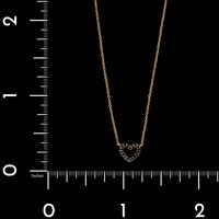 14K Yellow Gold Estate Black Diamond Heart Pendant Necklace