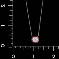 18K White Gold Estate Ruby and Diamond Pendant Necklace
