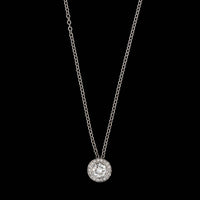 18K White Gold Estate Diamond Pendant Necklace