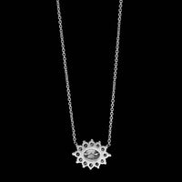 18K White Gold Estate Diamond Pendant Necklace