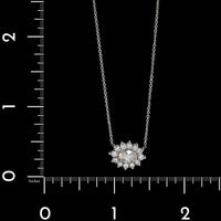 18K White Gold Estate Diamond Pendant Necklace