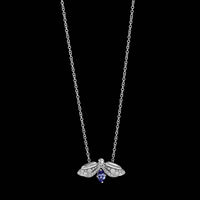 Tiffany & Co. Platinum Estate Tanzanite and Diamond Paper Flower Firefly Necklace