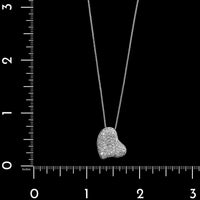 18K White Gold Diamond Heart Pendant Necklace