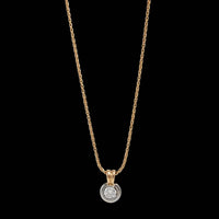 14K Two-tone Gold Estate Diamond Pendant Necklace