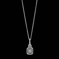18K White Gold Estate Diamond Pendant Necklace